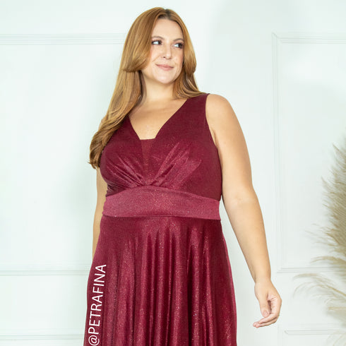 Vestido regata tule brilhante PETRA FINA MARSALA GG